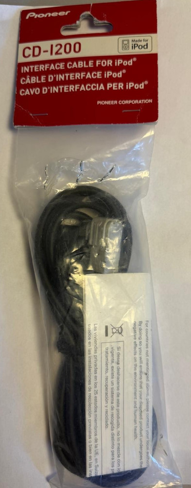 NEW Pioneer CD-I200 Interface Cable for iPod / IPhone CD-l200