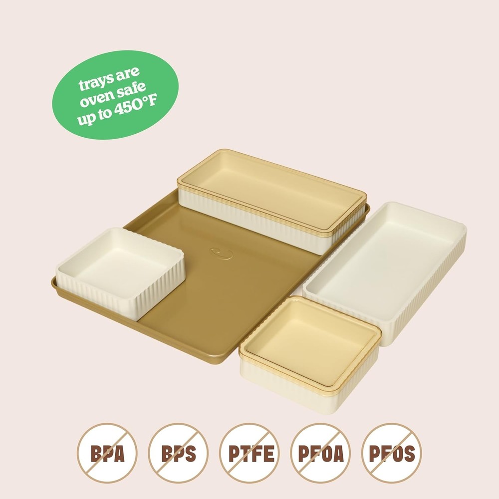 9-Piece Baking Set, Non-Stick Bakeware Set Off-White