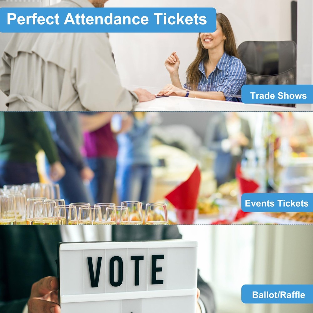 2000 Blue Raffle Tickets with Perforations and Consecutive Numbers,Single Tic...
