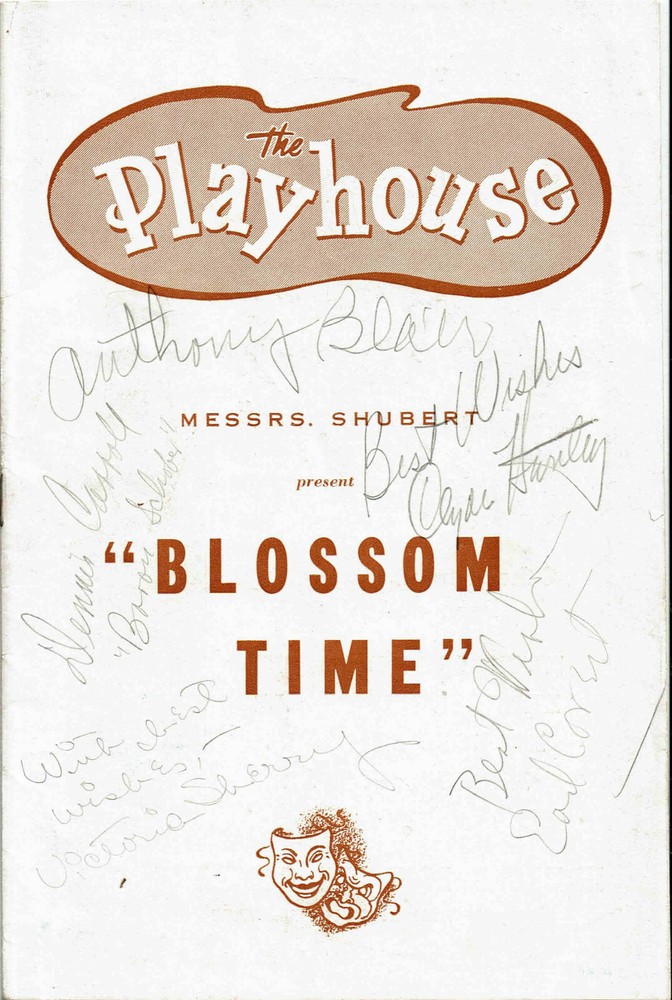 BLOSSOM TIME - 1947 Program - 5 Cast Autographs - Earl Covert, etc.