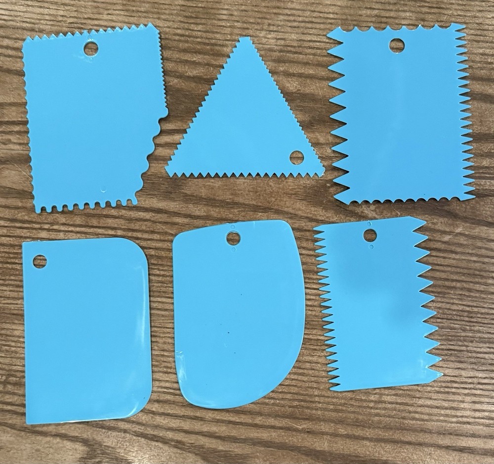 Cake Scraper Set, Cake Decorating Combs Blue - A0266
