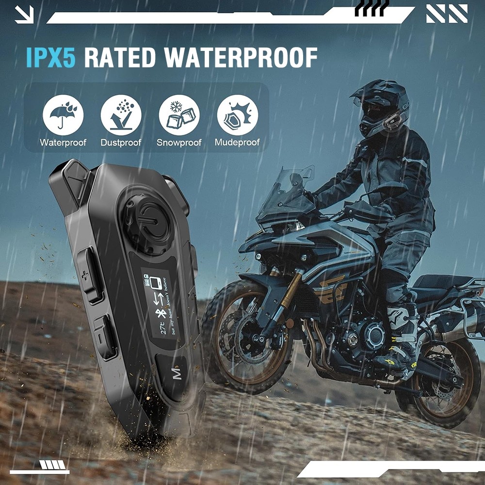 Waterproof Motorcycle Helmet Headset Wireless Bluetooth Headphone Speaker