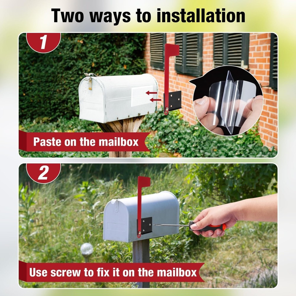 Mailbox Flag Replacement Kit, Galvanized Steel Flag for Mailbox, Mailboxes Ac...