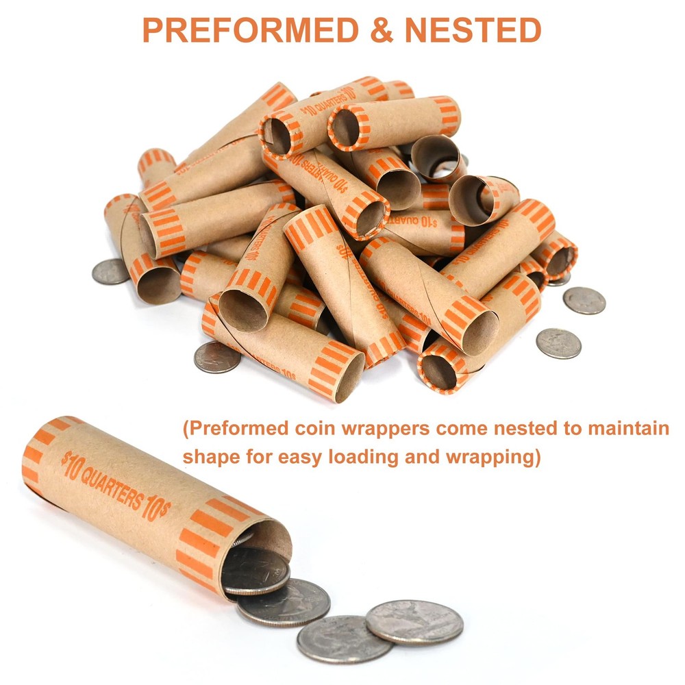 L LIKED 864 PCS Quarters Preformed Coin Roll 864 Rolls