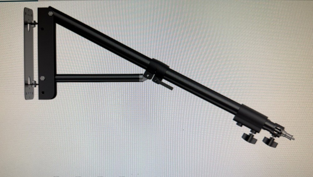 Ring Light Wall Mount Triangle Boom Arm 51" 180 Rotation Camera Softbox Strobe
