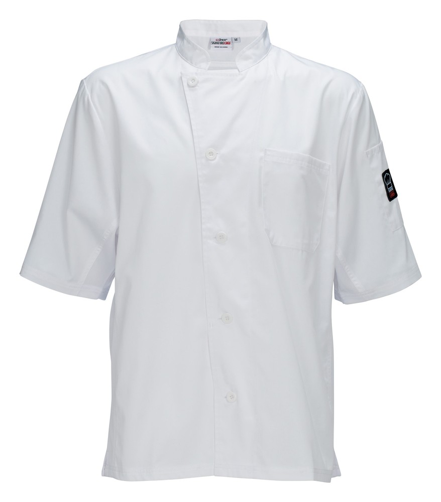 Ventilated Cook Shirt, Short Sleeve, White, L (18 Each)