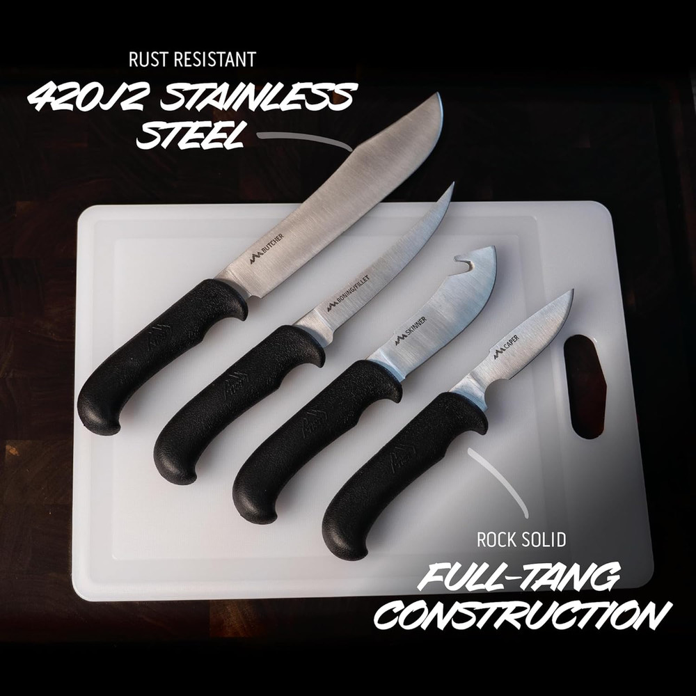 Game Processor, PR-1, Complete 12-Piece Hunting Knife Kit for Processing Big Gam