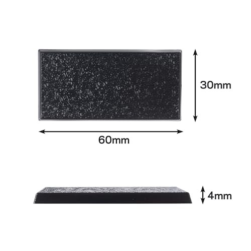 30x60mm Textured Plastic Rectangular Bases Wargames Table Top Games 50 Count
