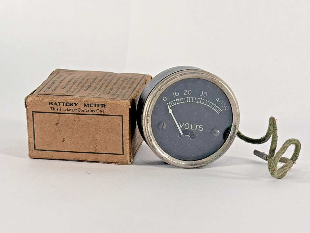 Vintage Battery Voltmeter Panel Meter w/ Box | Radio & Auto Testing c.1920s-30s