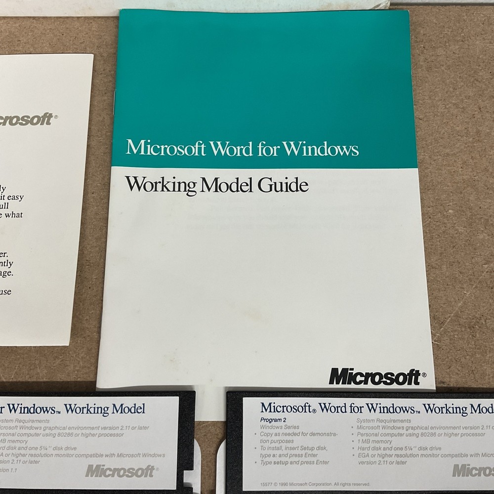 Microsoft Word Version 1.1 For Windows 5.25 Inch Floppy Vintage Computing
