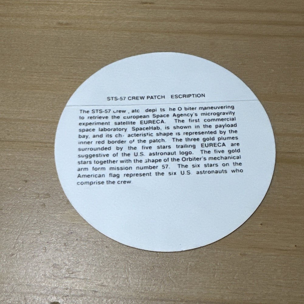 NASA Space Shuttle Mission STS-57 Sticker Decal 3 1/2”