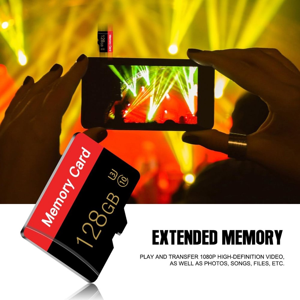 2 Pack Micro Memory Card 128 GB with Adapter, C10/UHS-I/A1 TransFlash Card, T...