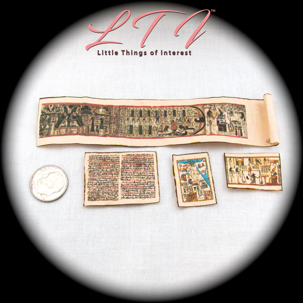ANCIENT EGYPTIAN ARTIFACTS 1:12 Scale Miniature Readable Book Papyrus Scroll