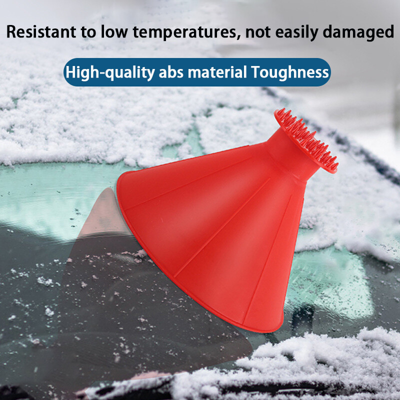 1Pc Magical Car Windshield Ice Snow Remover Scraper Tool Round Funnel Cone Red