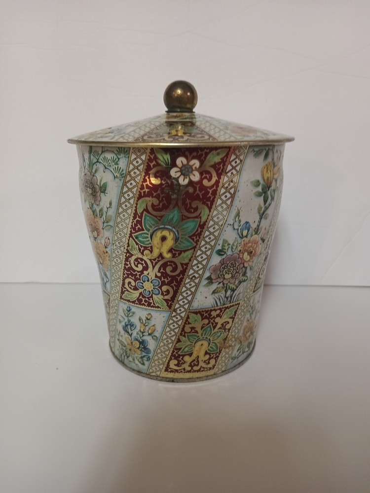 VINTAGE CONTAINER MADE IN ENGLAND TIN CONTAINER WITH LID