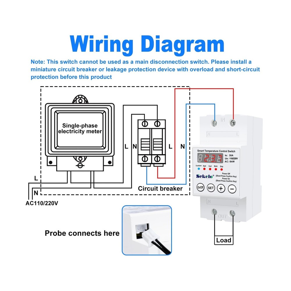 High-Power Temperature Control Switch, Rail-Mounted Digital Thermos... Fast Ship