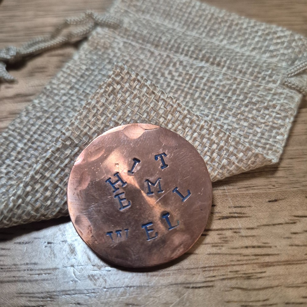 Customized Copper Golf Ball Marker-1.25 inch diameter! Hand Made -