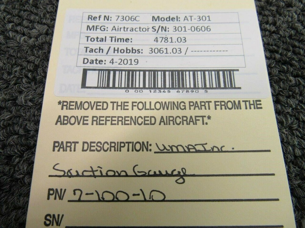 7-100-10 UMA Manifold Pressure Indicator