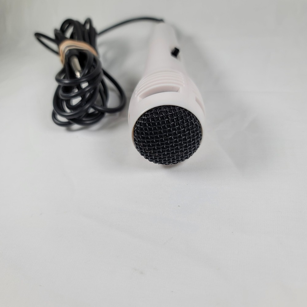 White Handheld Microphone with High Grade Low Noise Cable works