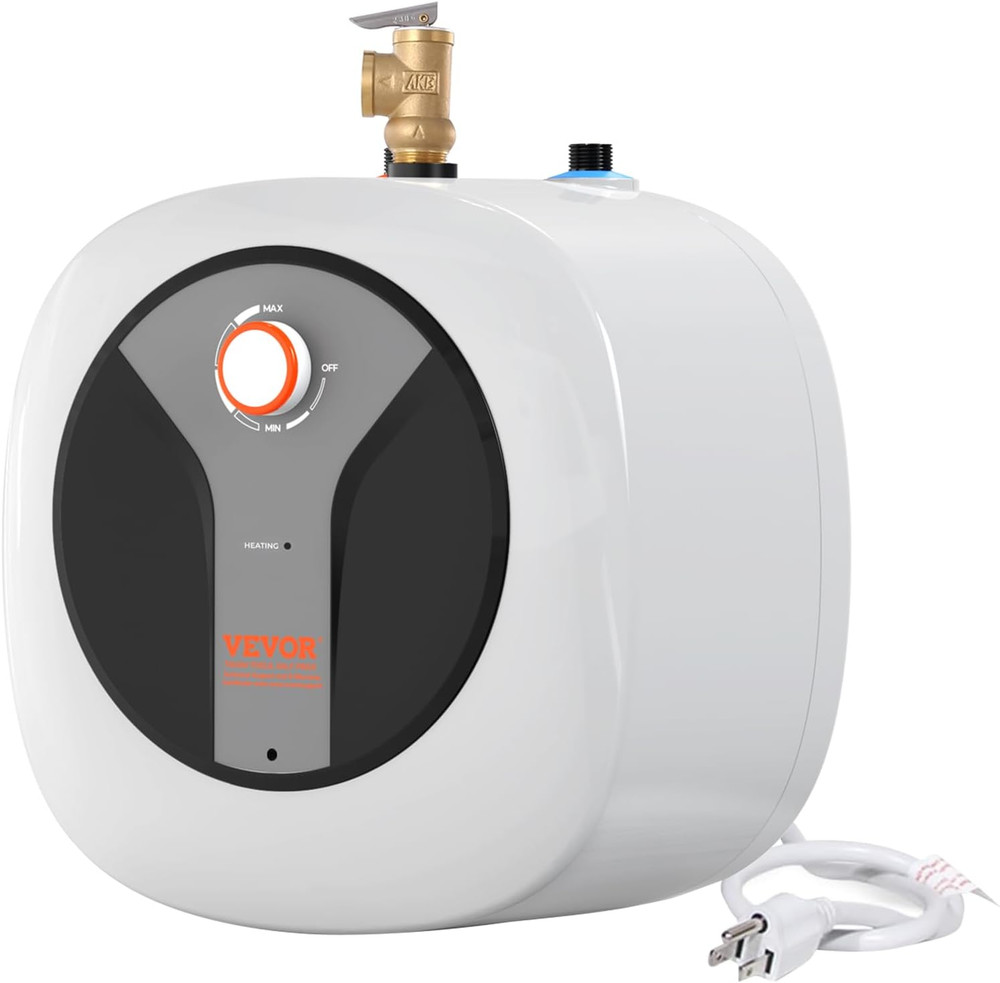 Electric Mini-Tank Water Heater 4-Gallon Tank, 1440W Hot Water Boiler Storage, S