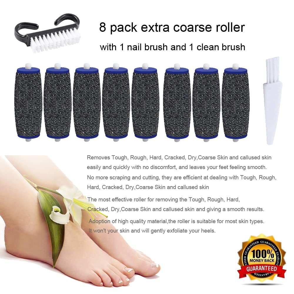 8 Pack Extra Coarse Replacement Rollers for Amope Pedi Refills Electronic Perfec
