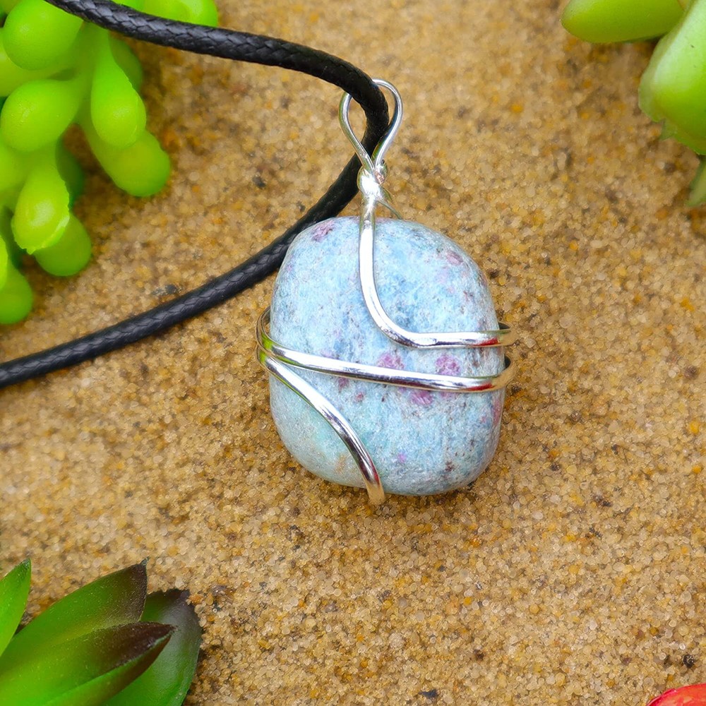Ruby Fuchsite Crystal Necklace With Cord