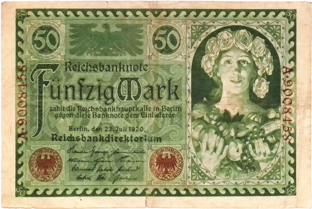 1920 Germany Weimar Republic 50 Mark Banknote