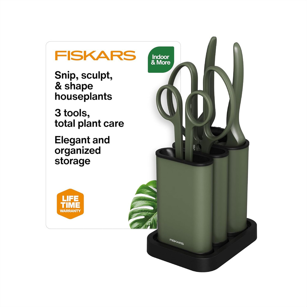 Indoor Plant Care 3-Piece Set, Precision Gardening Tools with Nesting Storage Ca