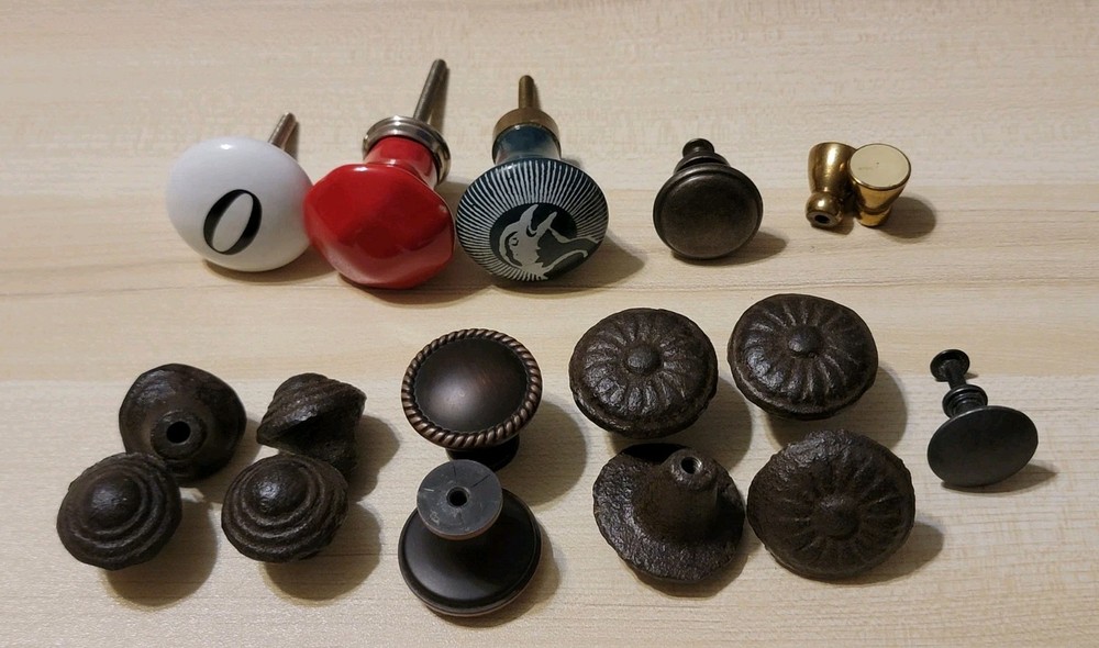 Lot 17 Metal Ceramic Cabinet Drawer Knob Pulls Hardware Mixed Sets Read