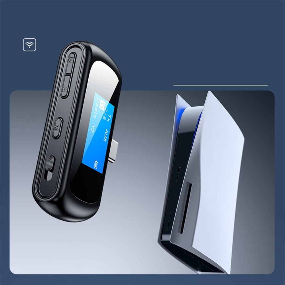 2 IN 1 Bluetooth Transmitter Receiver W/ LCD Display Screen For Switch PS TV PC