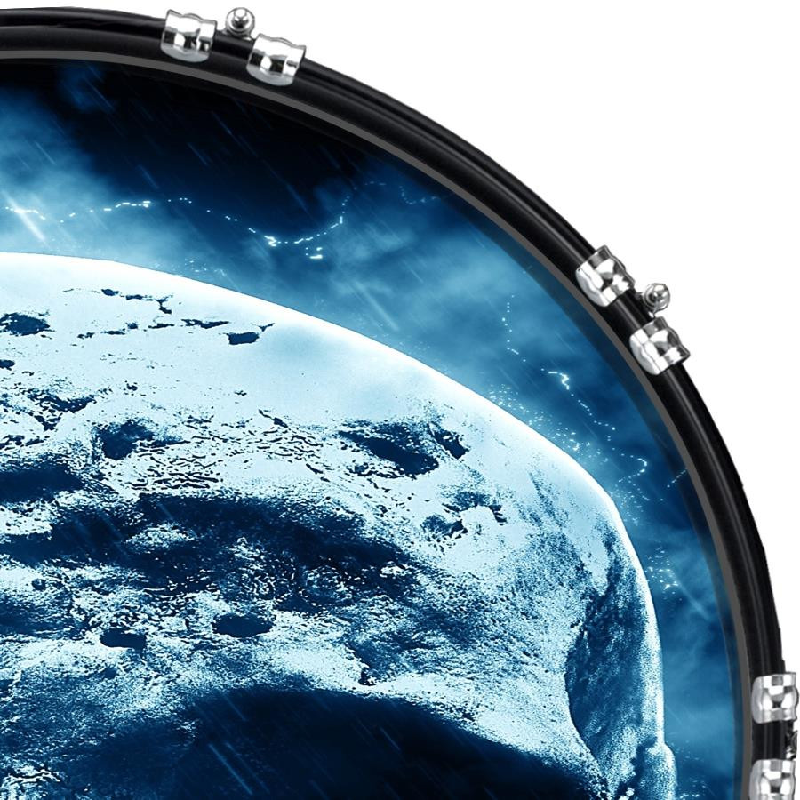 20" Custom Bass Kick Drum Front Head Graphical Graphic Skull Aged