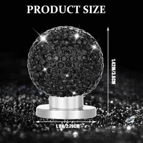 Bling Car Push Start Button Cover, Automotive Replacement Pushbutton Black