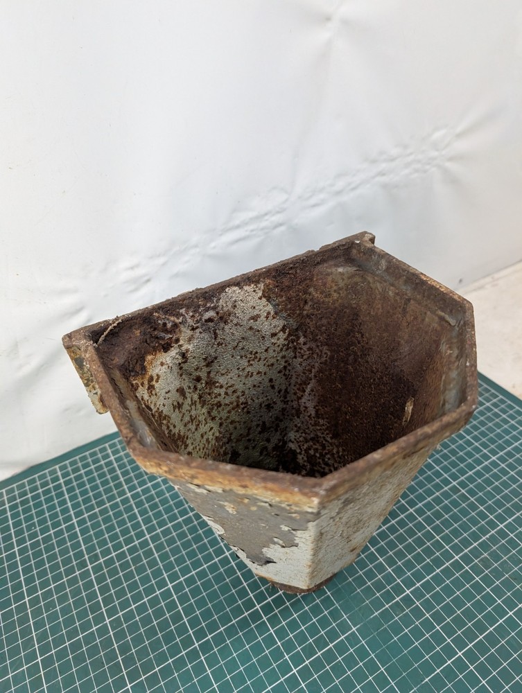 Vintage Cast Iron Gutter Rain Water Hopper / Planter Angular