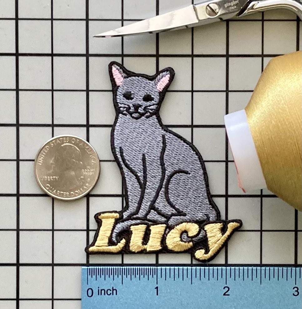 Russian Blue Cat Patch Personalized Custom Iron-on Badge