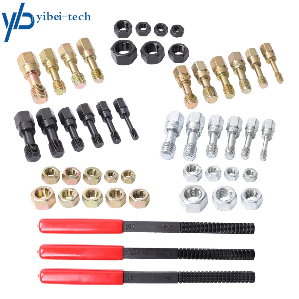 49Pcs Thread Chaser Set UNC UNF Metric Thread Restorer Tool Rethreading Kit