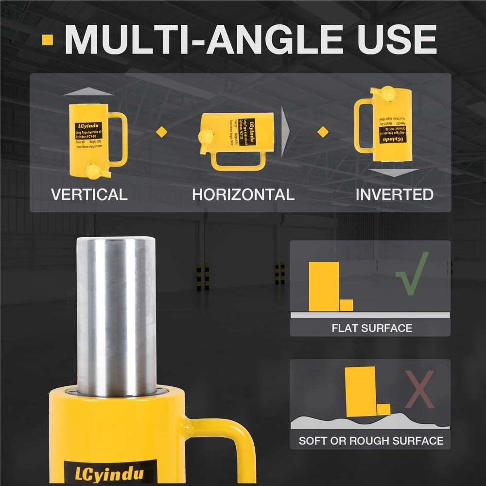 10T Hydraulic Cylinder Jack Ram 4" Stroke Solid Single Acting Lifting Jack