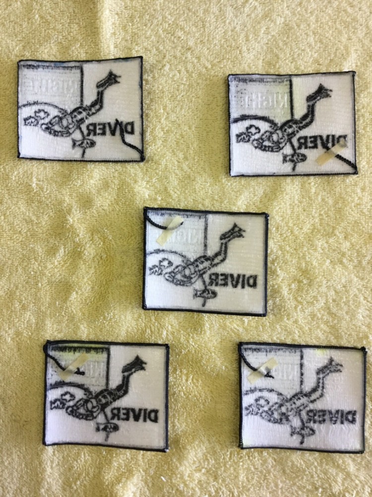 NIGHT DIVER SCUBA PATCH - 5 TOTAL - AS PICTURED