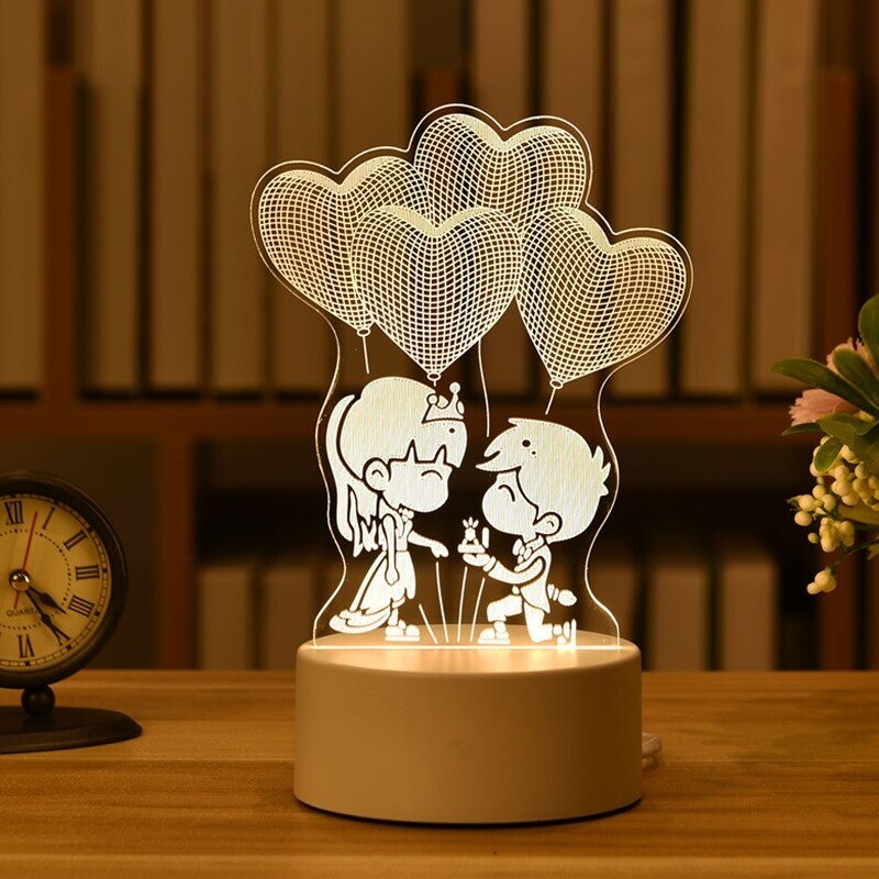 Bedside US LED Night Light Table Lamp for Kids Bedroom Home Decor