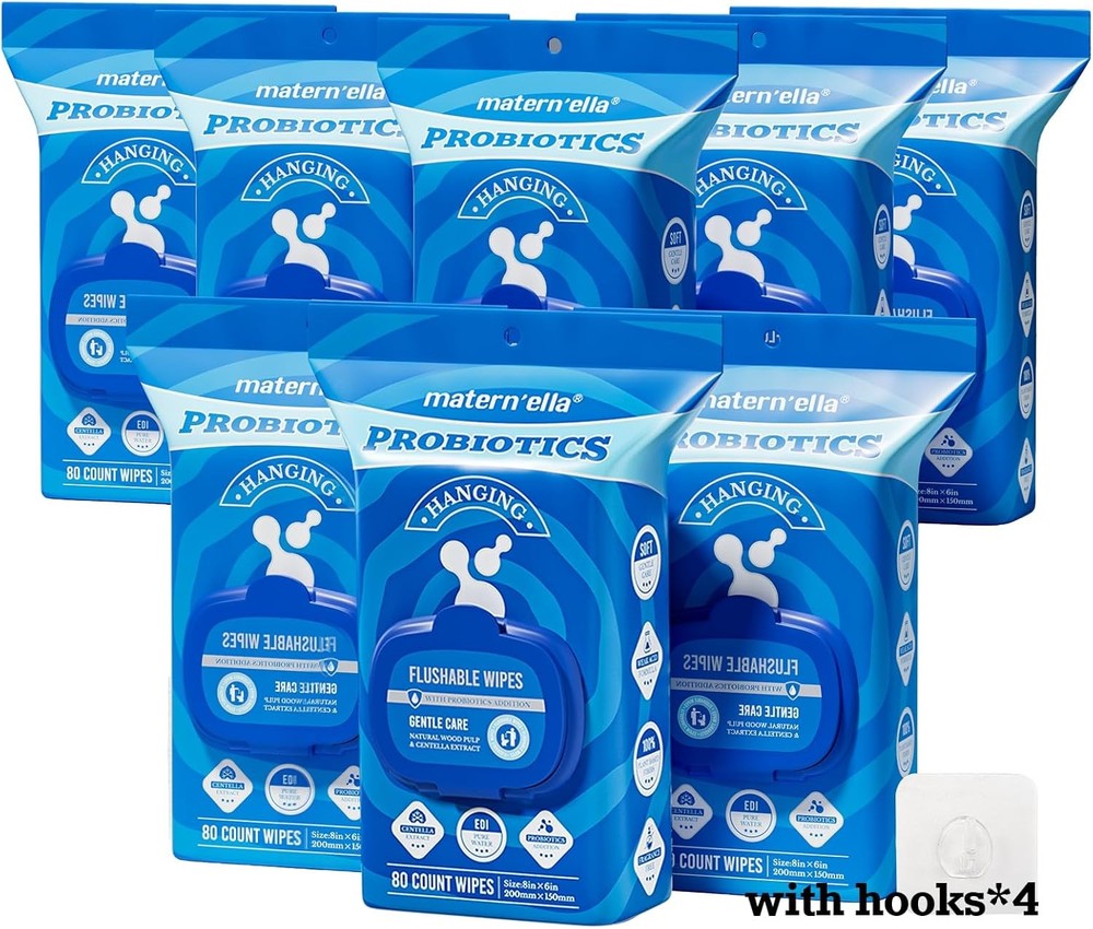 Hanging Flushable Wipes Unscented Extra Lar Corner-Cected