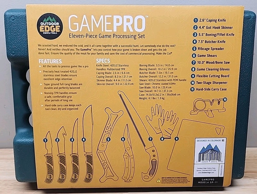 Outdoor Edge Game Pro 11pc Game Processing Set