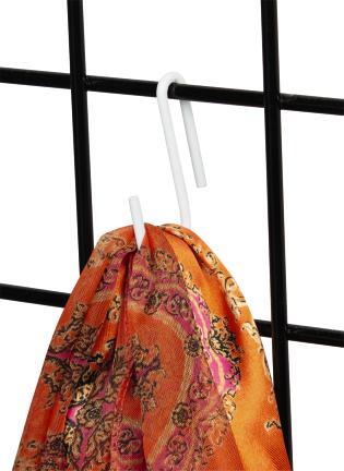 SSWBasics White Display S Hook for Wire Grid - Pack of 50