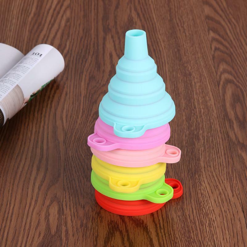 1PC Silicone Foldable Collapsible Style Funnel Hopper Kitchen Cooking Tools