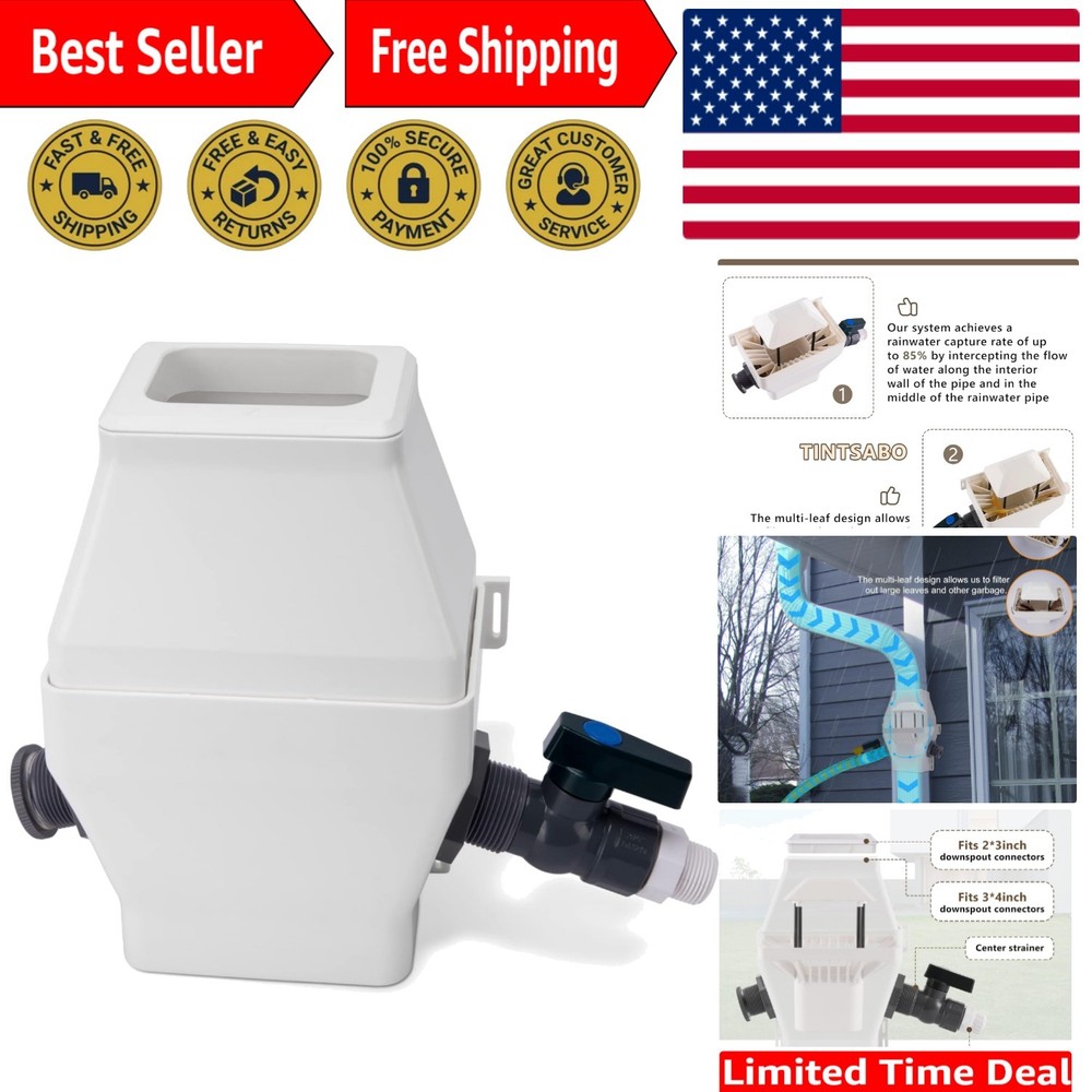 White Rainwater Collection Diverter Kit - Protect Your Environment Effectively!