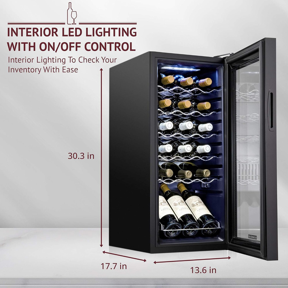 SCHMECKE 18 Bottle Compressor Wine Cooler Refrigerator W/Lock - Large Freestandi