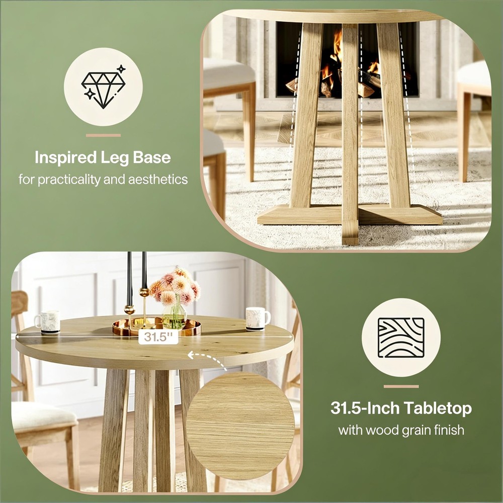 Compact Greeting Table,Wood Kitchen Table,Round Dining Table,Reading table