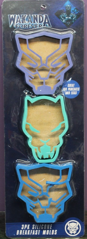 Disney Marvel Black Panther Wakanda Forever 3 Pack Silicone Breakfast Molds