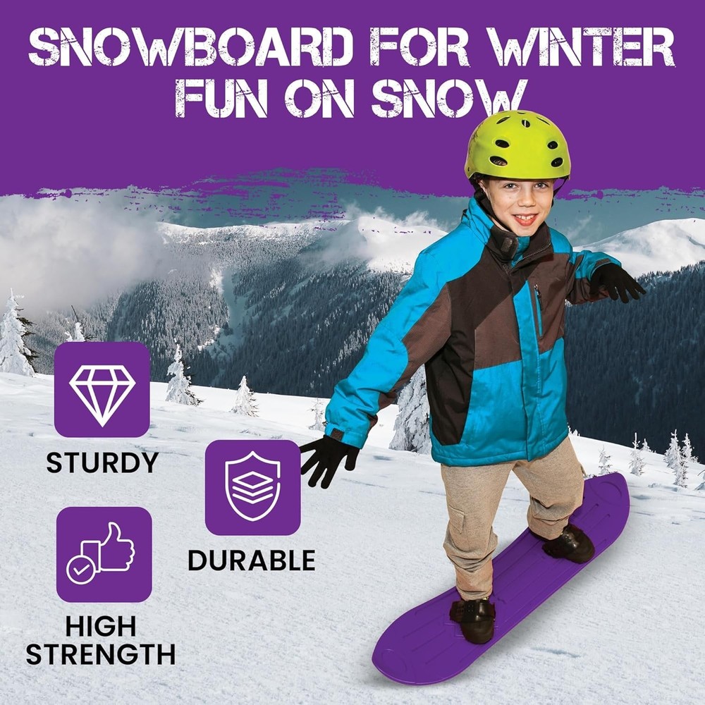 Kids Beginner Snowboard Purple 40" Easy Step-In Bindings Winter Fun