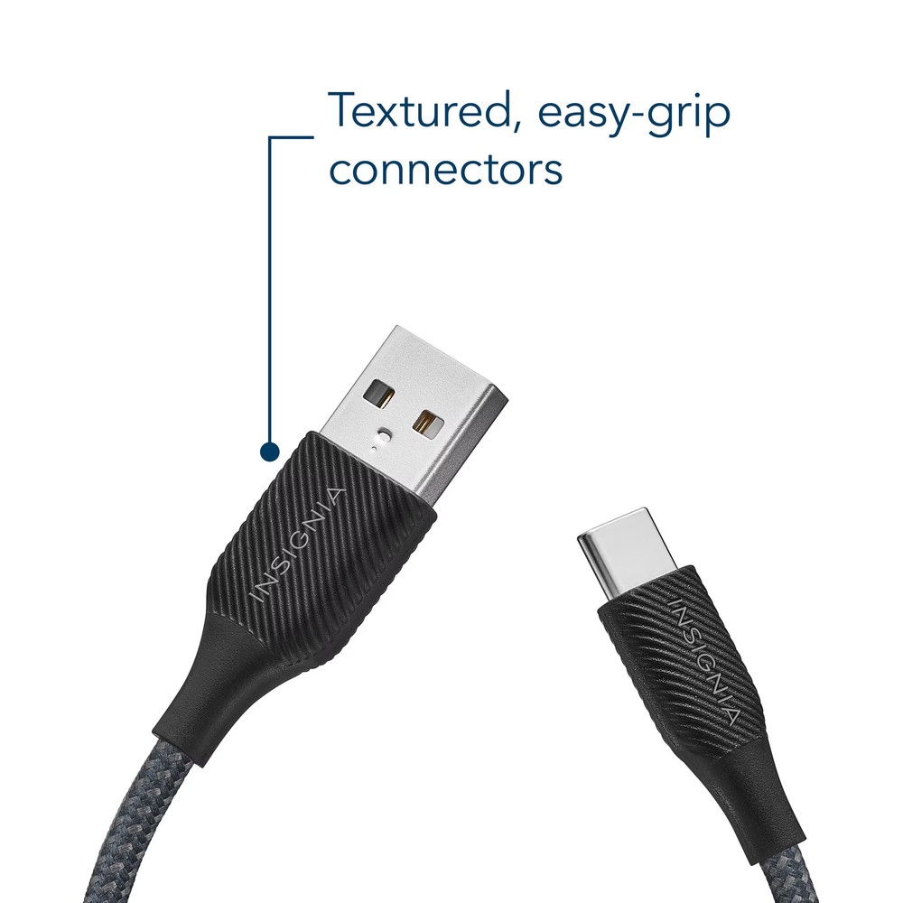 Insignia- 4' USB-A to USB-C Charge-and-Sync Cable (2 Pack) - Charcoal
