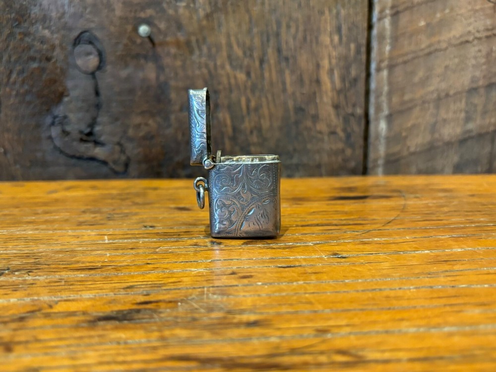 Hallmarked Sterling Silver Match Safe with Original Matches