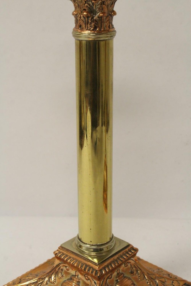 Pr 18th c. Sheffield silver on copper candle holders